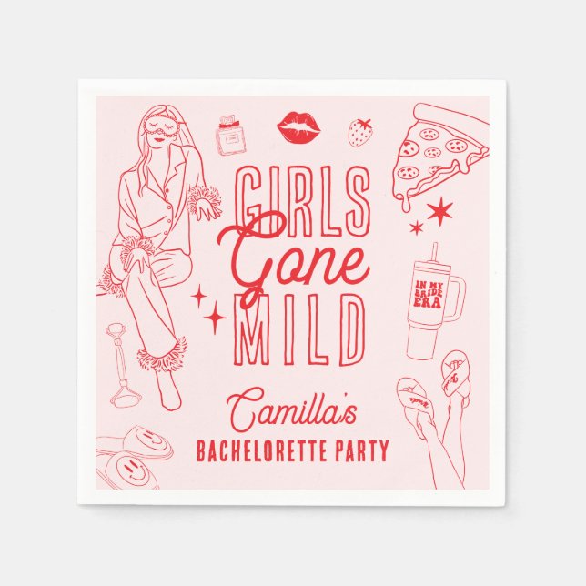 Girls Gone Mild Spa Pajama Bachelorette Party Napkins (Front)