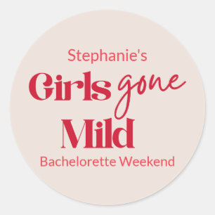 Girls Gone Mild Stylish Bachelorette Beach Weekend Classic Round Sticker