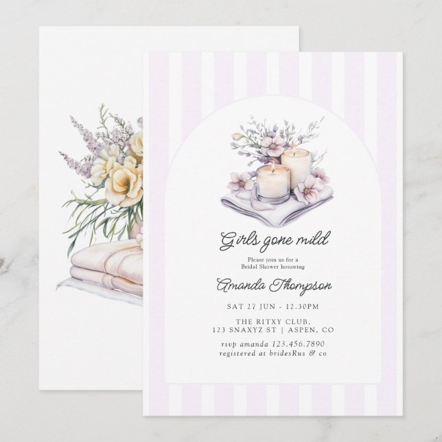 Girls Gone Mild Wellness Spa Bridal Shower Invitation (Front/Back)