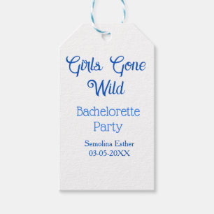 girls gone wild bachelorette party blue name retro gift tags