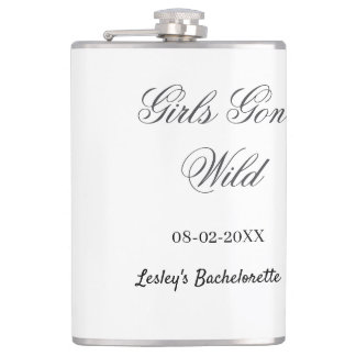 Girls Gone wild Bachelorette party name date bride Flask