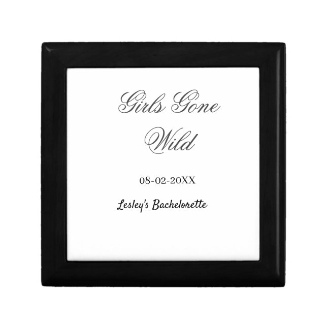 Girls Gone wild Bachelorette party name date bride Gift Box (Front)