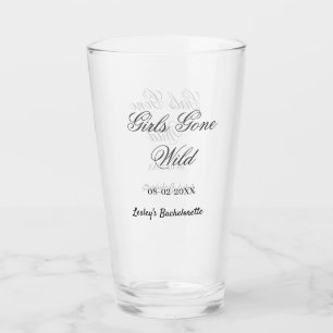 Girls Gone wild Bachelorette party name date bride Glass