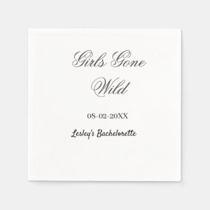 Girls Gone wild Bachelorette party name date bride Napkins
