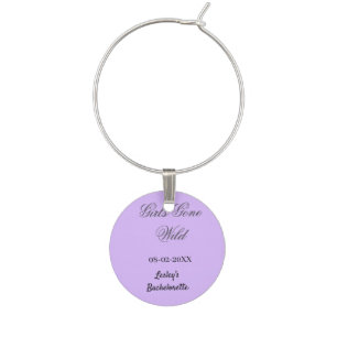 Girls Gone wild Bachelorette party name date bride Wine Charm