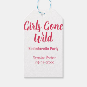 girls gone wild bachelorette party red name retro gift tags