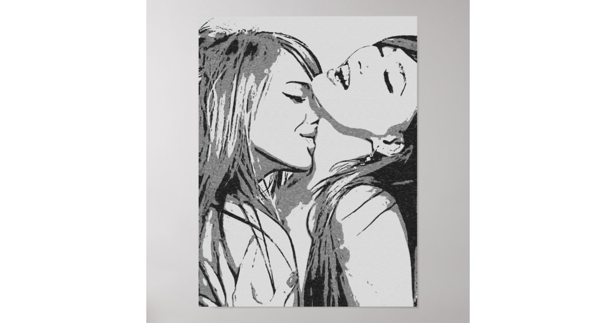 Girls Gone Wild Sexy Lesbians Kissing Bw Poster