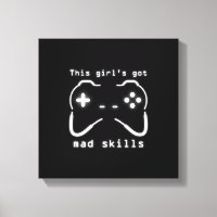 Girl's Got Mad Skills Video Game Controller Canvas