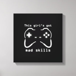 Girl's Got Mad Skills Video Game Controller Canvas