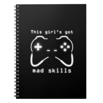 Girl's Got Mad Skills Video Game Controller Notebo Notebook by warrior_woman at Zazzle