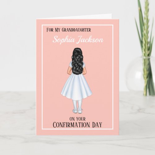 Girls Granddaughter Godchild Confirmation Card 