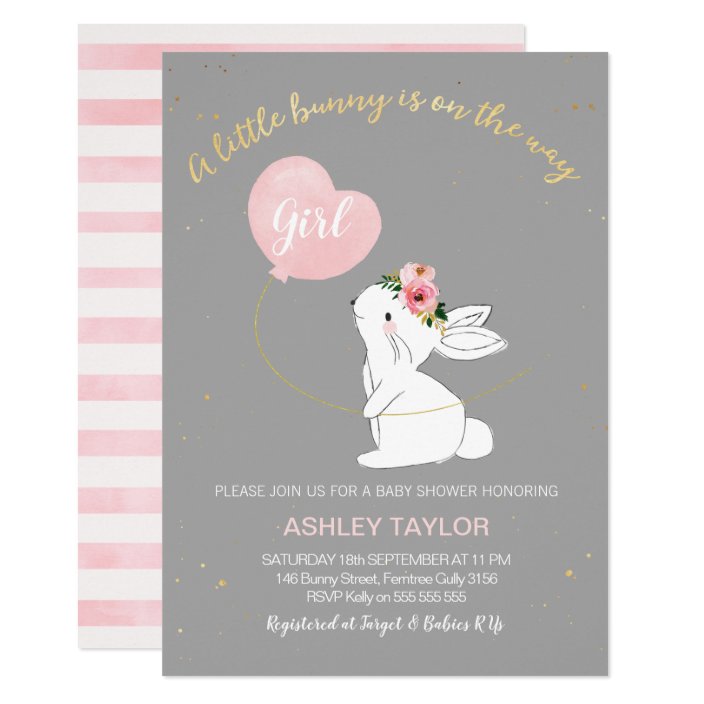 bunny baby shower invitations