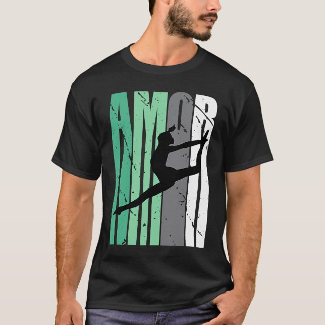 Girls Green Distressed Amor Loves Team Girl Inspir T-Shirt (Front)