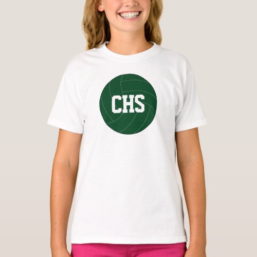 Girls Green Volleyball Custom Long Sleeve Shirts
