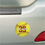 girls grungy yellow softball school locker or car magnet