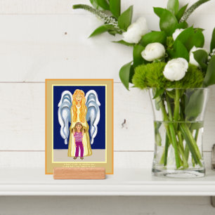 Girl's Guardian Angel prayer card Holder