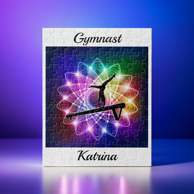 Girls Gymnast Balance Beam Personalized Jigsaw Puzzle (Creator Uploaded)