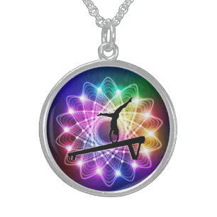 Girls Gymnast Balance Beam   Sterling Silver Necklace