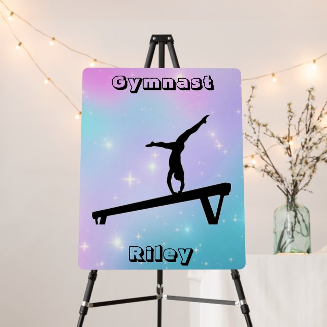 Girls Gymnast Gymnastics Balance Beam    Foam Board (In Situ (Stand))