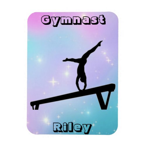 Girls Gymnast Gymnastics Balance Beam    Magnet