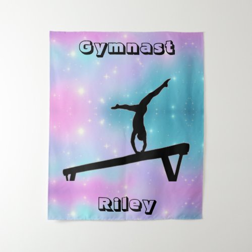 Girls Gymnast Gymnastics Balance Beam     Tapestry