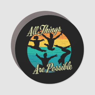 Girls Gymnastics - All Things are Possible Car Magnet