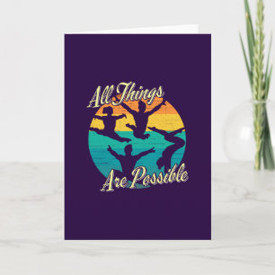 Girls Gymnastics - All Things are Possible Card