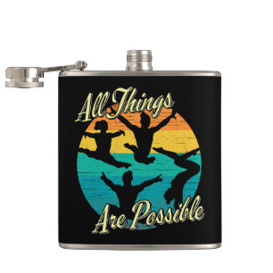 Girls Gymnastics - All Things are Possible Flask