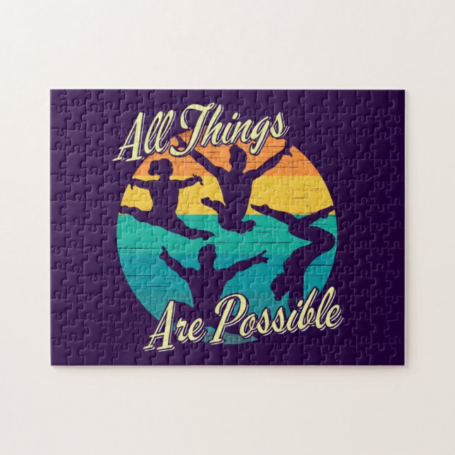 Girls Gymnastics - All Things are Possible Jigsaw Puzzle (Horizontal)