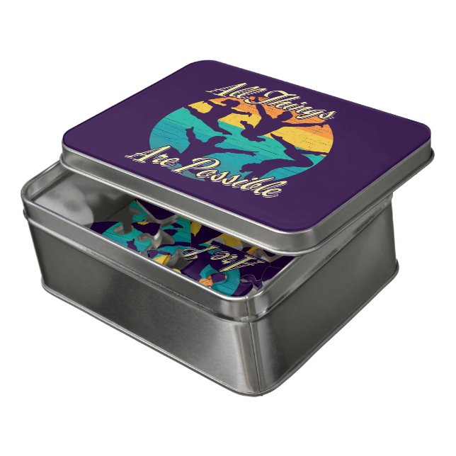 Girls Gymnastics - All Things are Possible Jigsaw Puzzle (Lid Open)