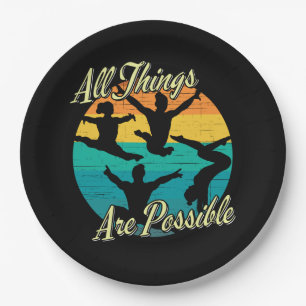 Girls Gymnastics - All Things are Possible Paper Plates