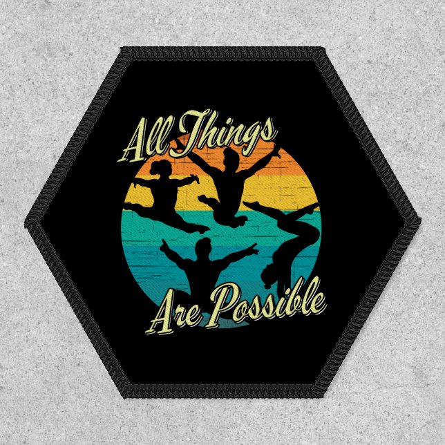 Girls Gymnastics - All Things are Possible Patch (Front)
