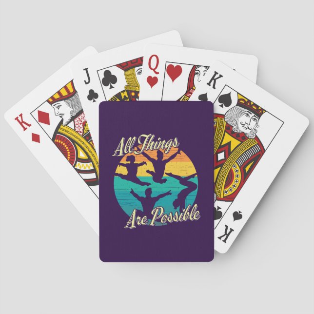 Girls Gymnastics - All Things are Possible Poker Cards (Back)
