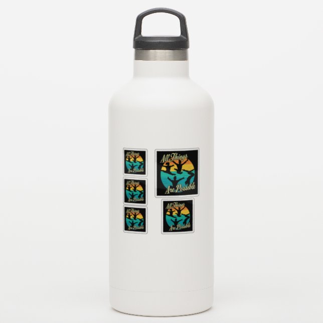 Girls Gymnastics - All Things are Possible Sticker (Waterbottle)