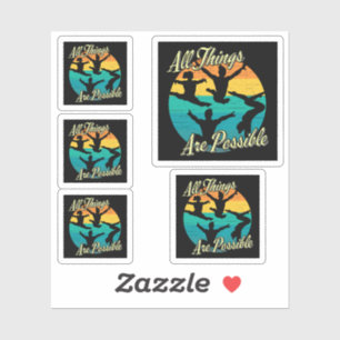 Girls Gymnastics - All Things are Possible Sticker