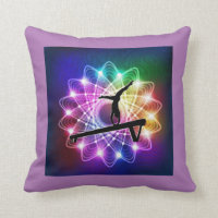 Girls Gymnastics Balance Beam Custom Name Pillow