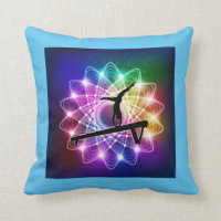 Girls Gymnastics Balance Beam Custom Name Pillow