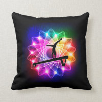 Girls Gymnastics Balance Beam Custom Name Pillow