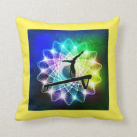 Girls Gymnastics Balance Beam Custom Name Pillow