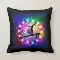 Girls Gymnastics Balance Beam Custom Name Pillow