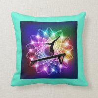Girls Gymnastics Balance Beam Custom Name Pillow