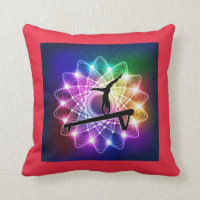 Girls Gymnastics Balance Beam Custom Name Pillow