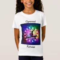 Girls Gymnastics Balance Beam Personalized T-Shirt