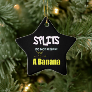 Girls Gymnastics Banana Splits Quote Ceramic Ornament