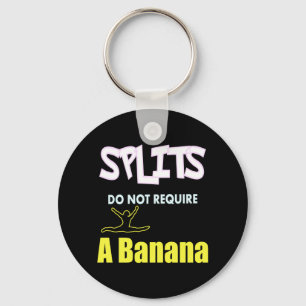 Girls Gymnastics Banana Splits Quote Keychain