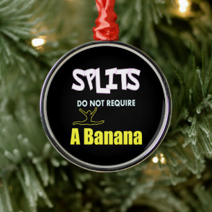 Girls Gymnastics Banana Splits Quote Metal Ornament