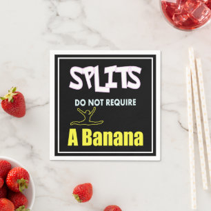 Girls Gymnastics Banana Splits Quote Napkins