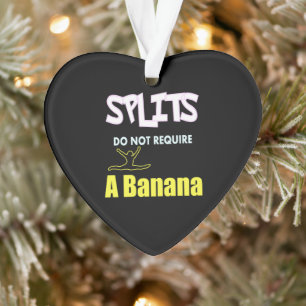 Girls Gymnastics Banana Splits Quote Ornament