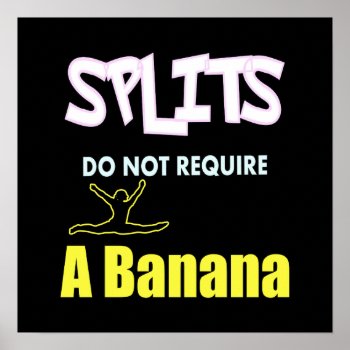 Girls Gymnastics Banana Splits Quote Poster by BestTrendyChoices at Zazzle