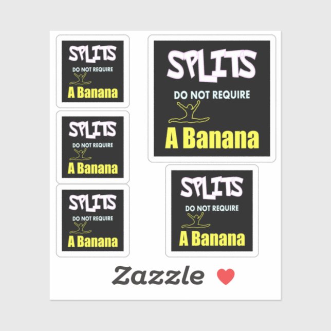 Girls Gymnastics Banana Splits Quote Sticker (Sheet)